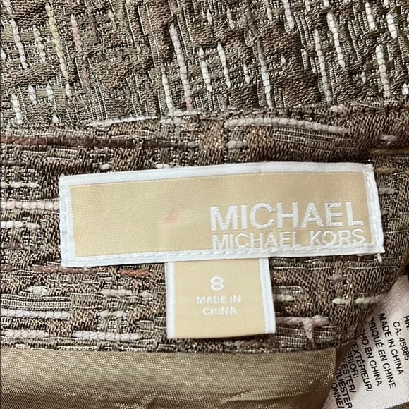 Michael Kors Shimmer Glam Metallic Brown Pencil Mini Skirt - size 8 - Picture 7 of 11
